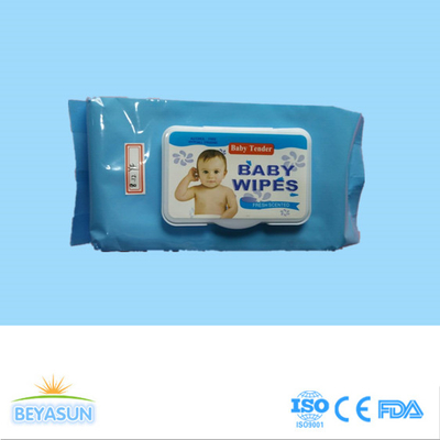 Bebê que limpa limpezas molhadas descartáveis de Spunlace para bebês